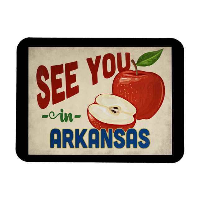 Ímã Arkansas Apple - Viagens vintage (Horizontal)
