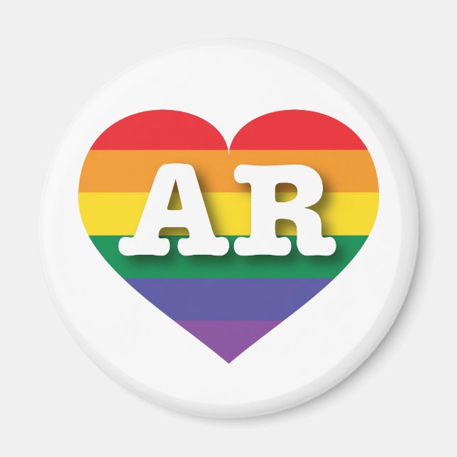 Imã Arkansas Orgulho gay Rainbow Heart (Frente)