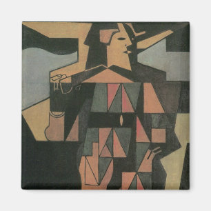 Imã Arlequim por Juan Gris, Arte Cubista Vintage