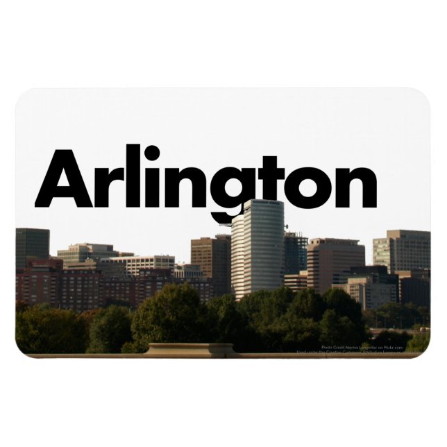Ímã Arlington TX Skyline c/Arlington no Sky Magnet (Horizontal)