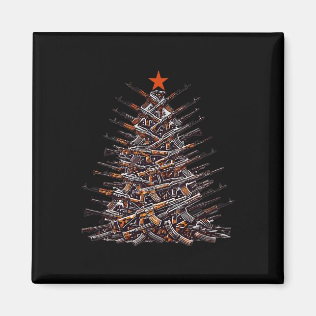 Imã Arma Árvore De Natal Engraçado Xmas 2024 Oferece P (Frente)