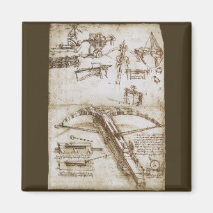Imã Arma de besta gigante esboço de Leonardo da Vinci