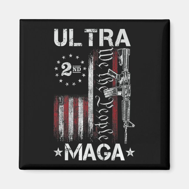 Imã Arma Ultra MAGA AR- Bandeira Patriótica Americana (Frente)