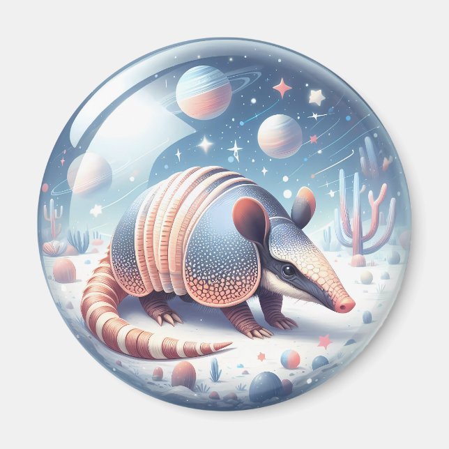 Imã Armadillo com fundo cósmico (Frente)
