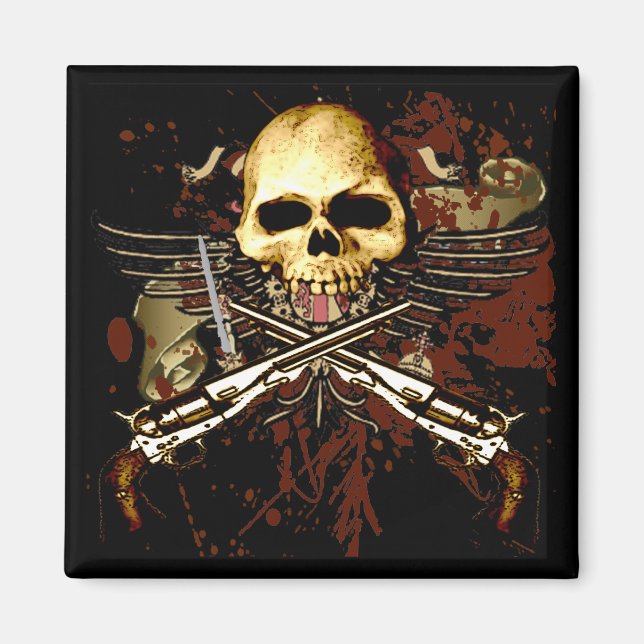 Imã Armas com caveira (Frente)