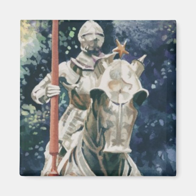 Imã "Armor Brilhante" Knight Watercolor (Frente)