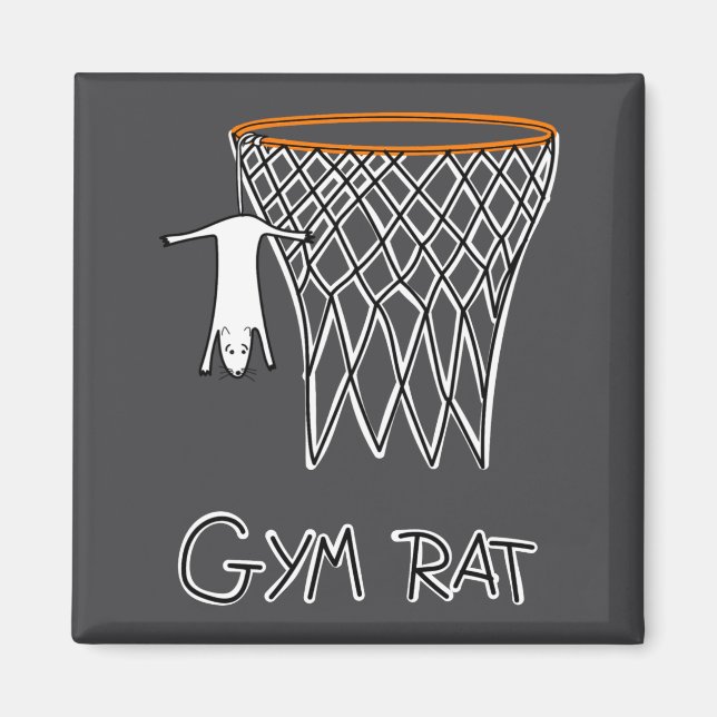 Imã Aro de Basquete Rato de Academia Engraçado (Frente)