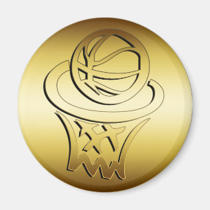 IMÃ ARO DE BASQUETEBOL DOURADA