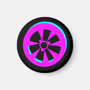 Imã Aro de Carro de Corrida Neon Rosa Preto