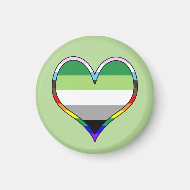 Imã Aro Pride Heart Magnet (Frente)
