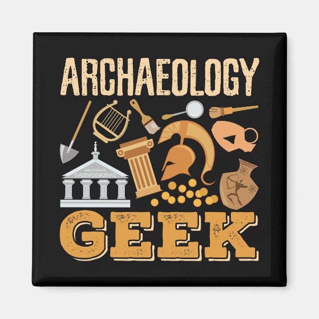Imã Arqueologia Geek Professor Aluno Arqueólogo (Frente)