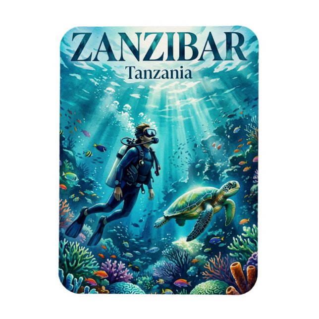 Ímã Arquipélago de Zanzibar Tanzânia (Vertical)
