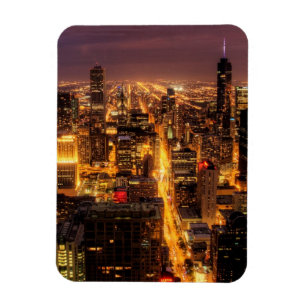 Ímã Arquitectura da cidade da noite de Chicago