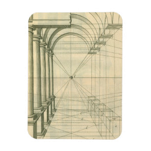 Ímã Arquitetura Antiga, Arcos Colunas Perspectiva