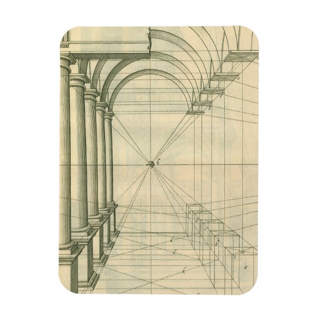 Ímã Arquitetura Antiga, Arcos Colunas Perspectiva (Vertical)