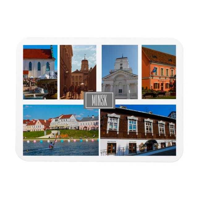 Ímã Arquitetura da Cidade de Belarus Minsk (Horizontal)