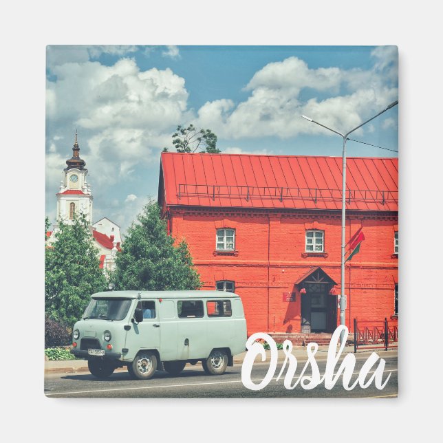 Imã Arquitetura de Belarus Orsha Red Mill Magnet (Frente)