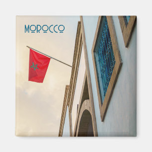 Imã Arquitetura de Marrocos com Bandeira, foto de viag