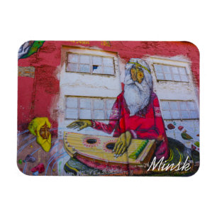 Ímã Arquitetura de Minsk Belarus Grafite Cityscape