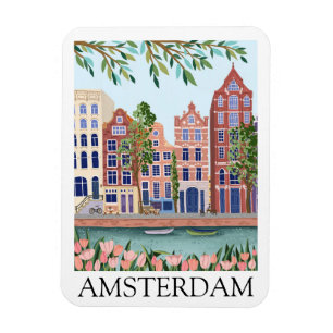 Ímã Arquitetura Retro Vintage Amsterdam Holanda