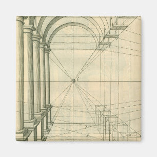 Imã Arquitetura Vintage, Arches Colunas Perspectiva