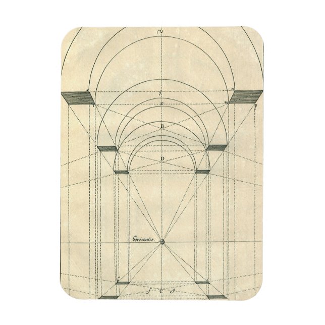 Ímã Arquitetura Vintage, Perspectiva do Arco Renascent (Vertical)