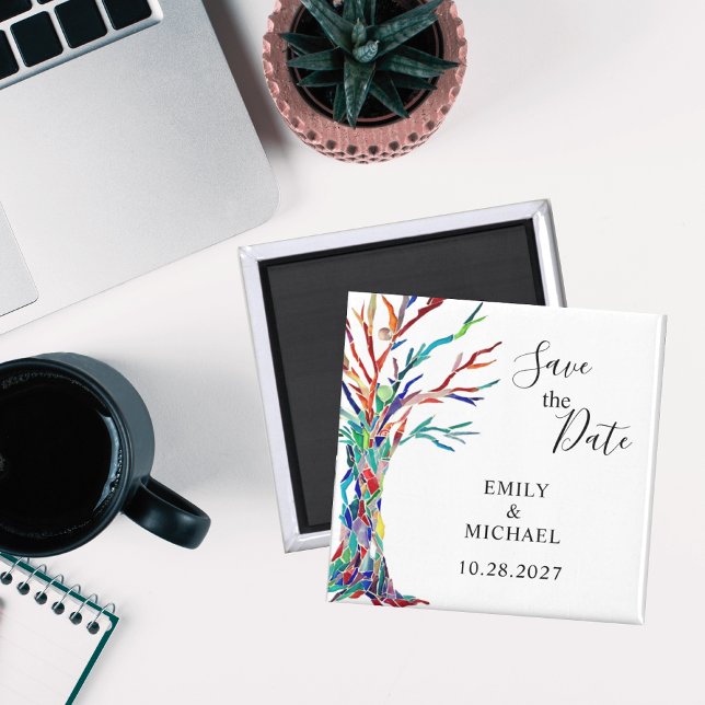 Imã Arranjo Da Árvore Arco-Íris Salva O Ímã De Data (Criador carregado)