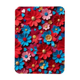 Ímã Arranjo de flores e corações