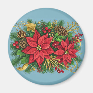 Imã Arranjo Floral Colorido para o Natal
