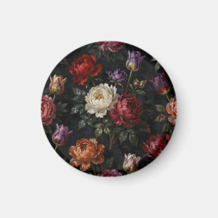 Imã Arranjo Floral de Peônia e Tulipa Moody Luxuoso