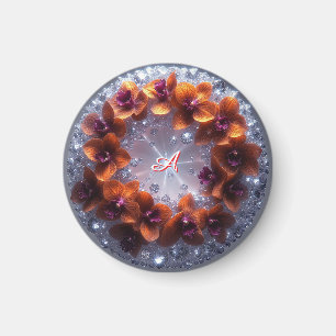 Imã Arranjo Floral Elegante com Orquídeas