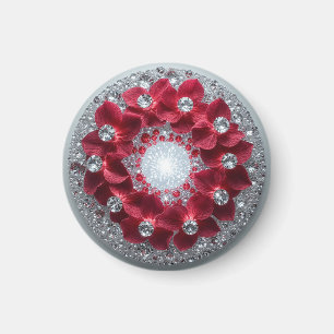 Imã Arranjo Floral Elegante com Orquídeas Vermelhas