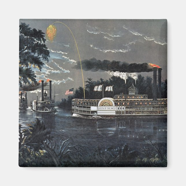 Imã Arredondando uma lenda no Mississippi Steamboat (Frente)