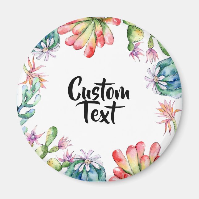 Imã Arredondar Magnet - Cactos e Sucesso com Texto Per (Frente)