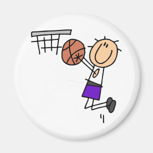 Imã Arremesso de Basquete - Camisetas Roxas e Presente