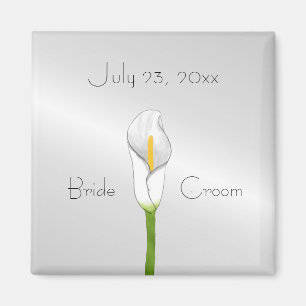 Imã Art Deco Calla Lily Save the Date Magnet