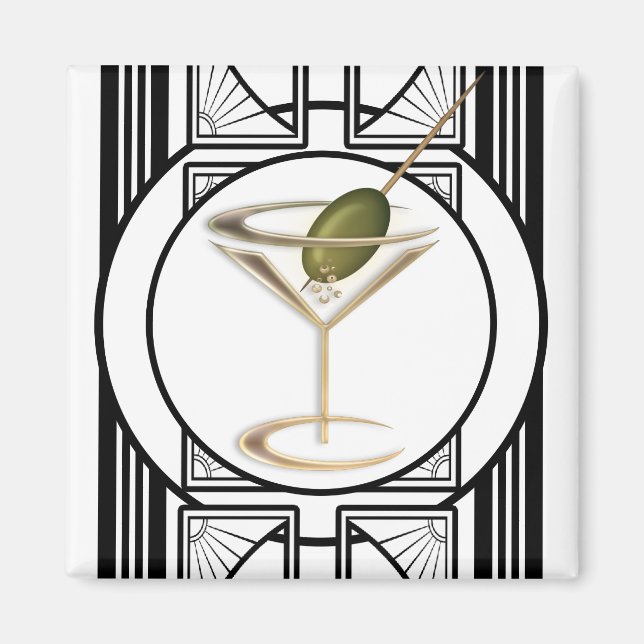 Imã Art Deco Cocktails Magnets (Frente)