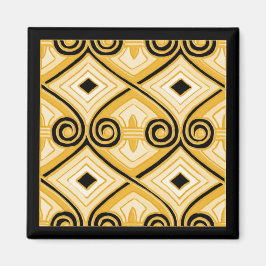 Imã Art Deco Does Persia (Amarelo e Preto)