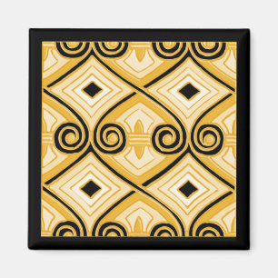 Imã Art Deco Does Persia (Amarelo e Preto)