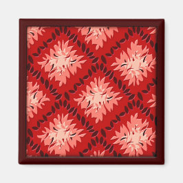 Imã Art Deco Flower Grid - Vermelho (ímã)