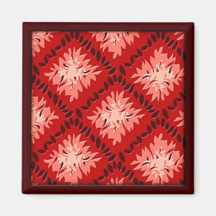 Imã Art Deco Flower Grid - Vermelho (ímã)