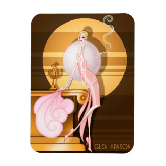 Ímã "Art Deco Girl" Magnet Premium Flex de Glen Hanson