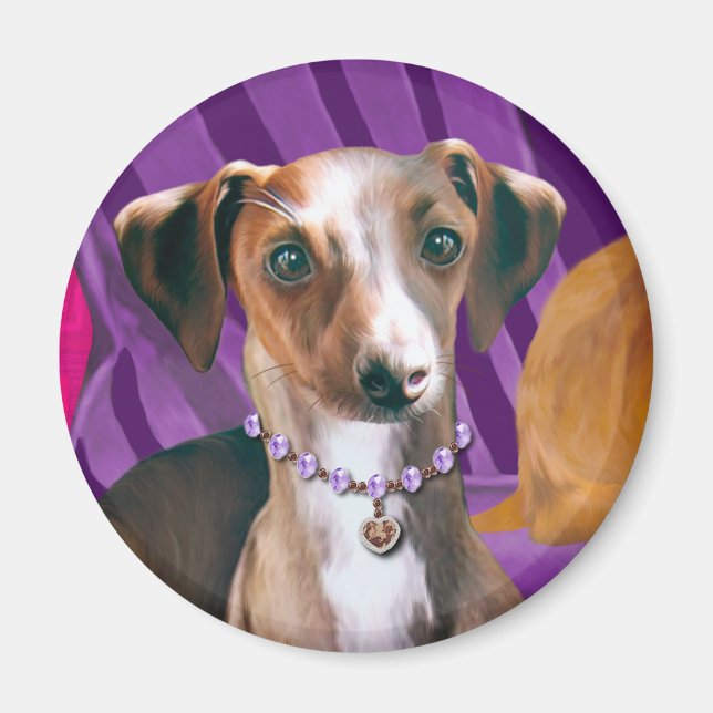 Imã Art Deco Greyhound Refrigerator Magnet (Frente)