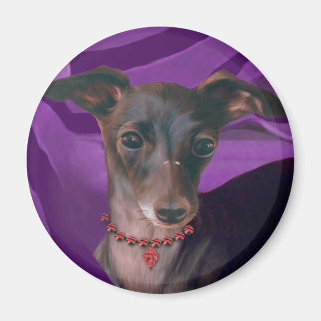 Imã Art Deco Greyhound Refrigerator Magnet (Frente)