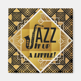 Imã Art deco jazz saxofone Black Gold