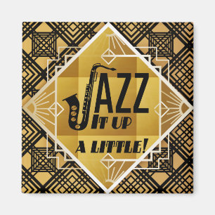 Imã Art deco jazz saxofone Black Gold