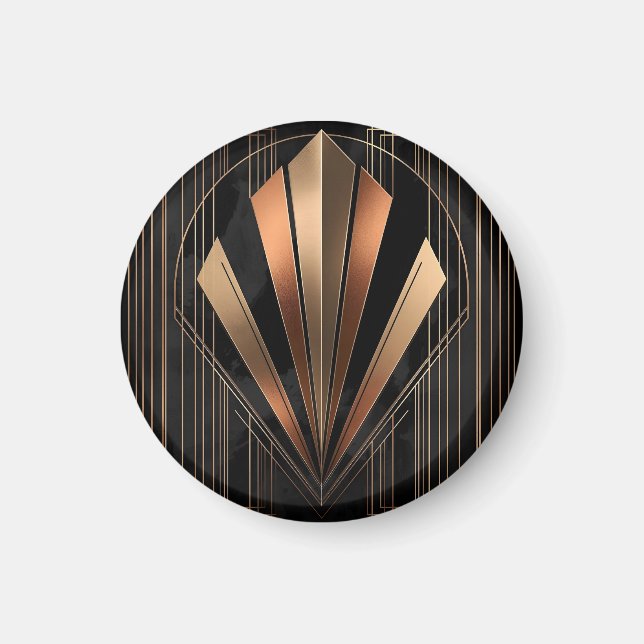 Imã Art Deco Metallic Geometric Elegance (Frente)