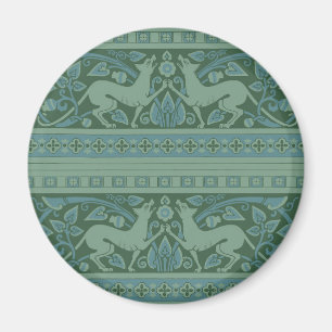 Imã Art Deco Nouveau Dog Nature Botânico: Padrão