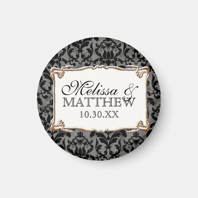 Imã Art Deco Nouveau Gatsby Style Dourada n Lace Look (Frente)