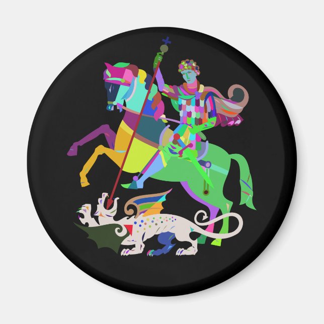 Imã Art Deco Rua George the Dragon Slayer (Frente)